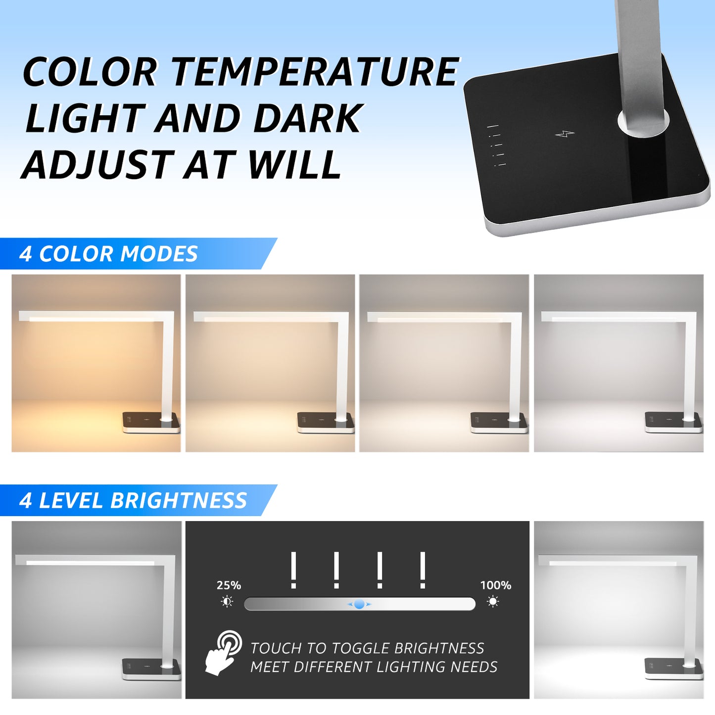 LED Desk Lamp with Wireless Charging