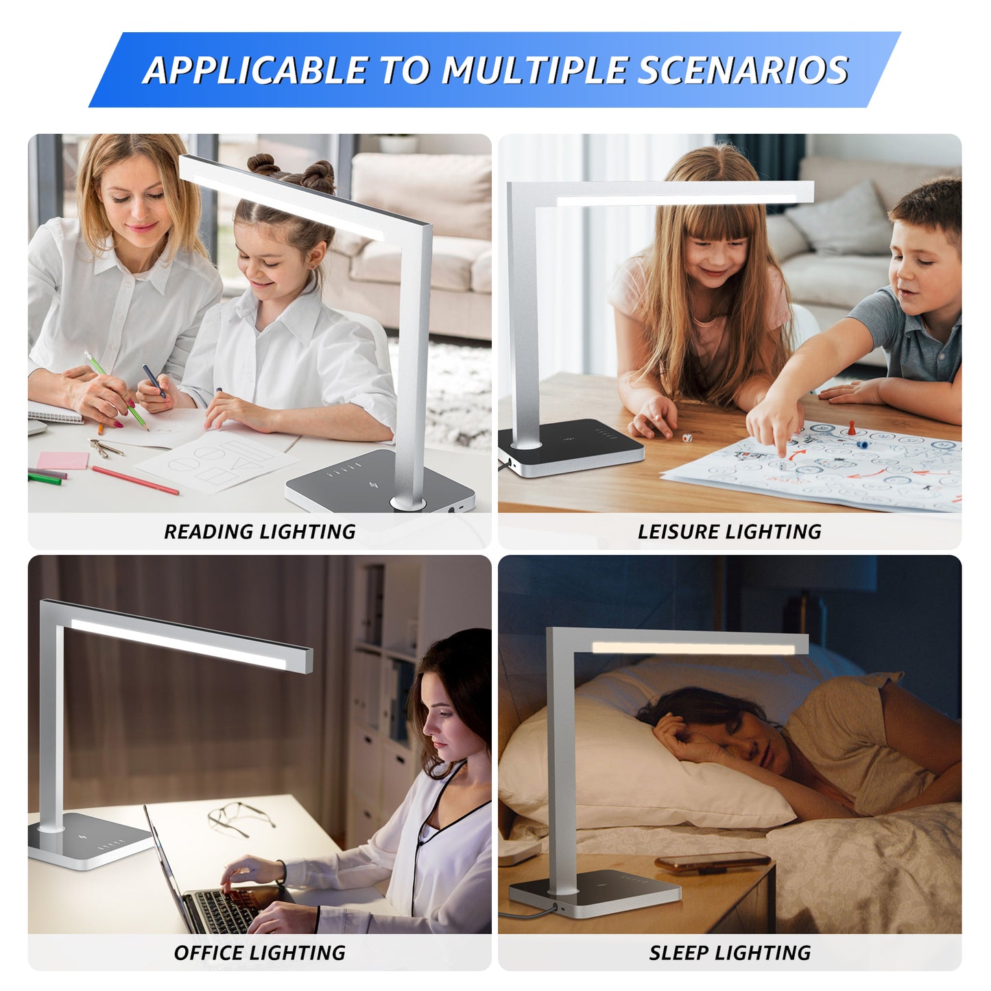 LED Desk Lamp with Wireless Charging