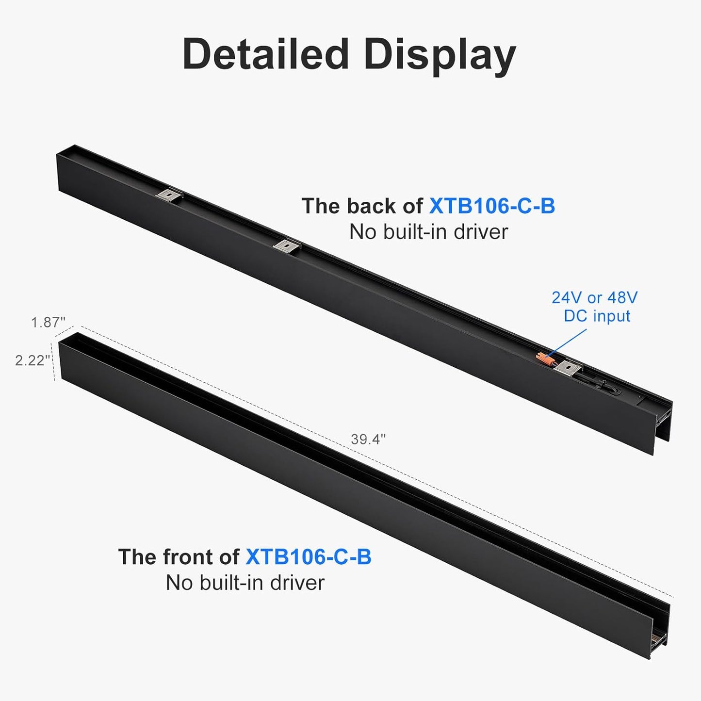 1M 4-Wire Ceiling Mounted Magnetic Track Lighting Rail