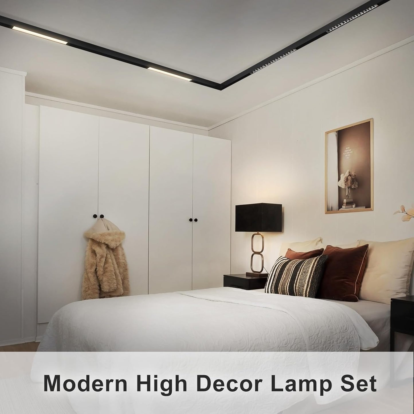 1M 4-Wire Ceiling Mounted Magnetic Track Lighting Rail