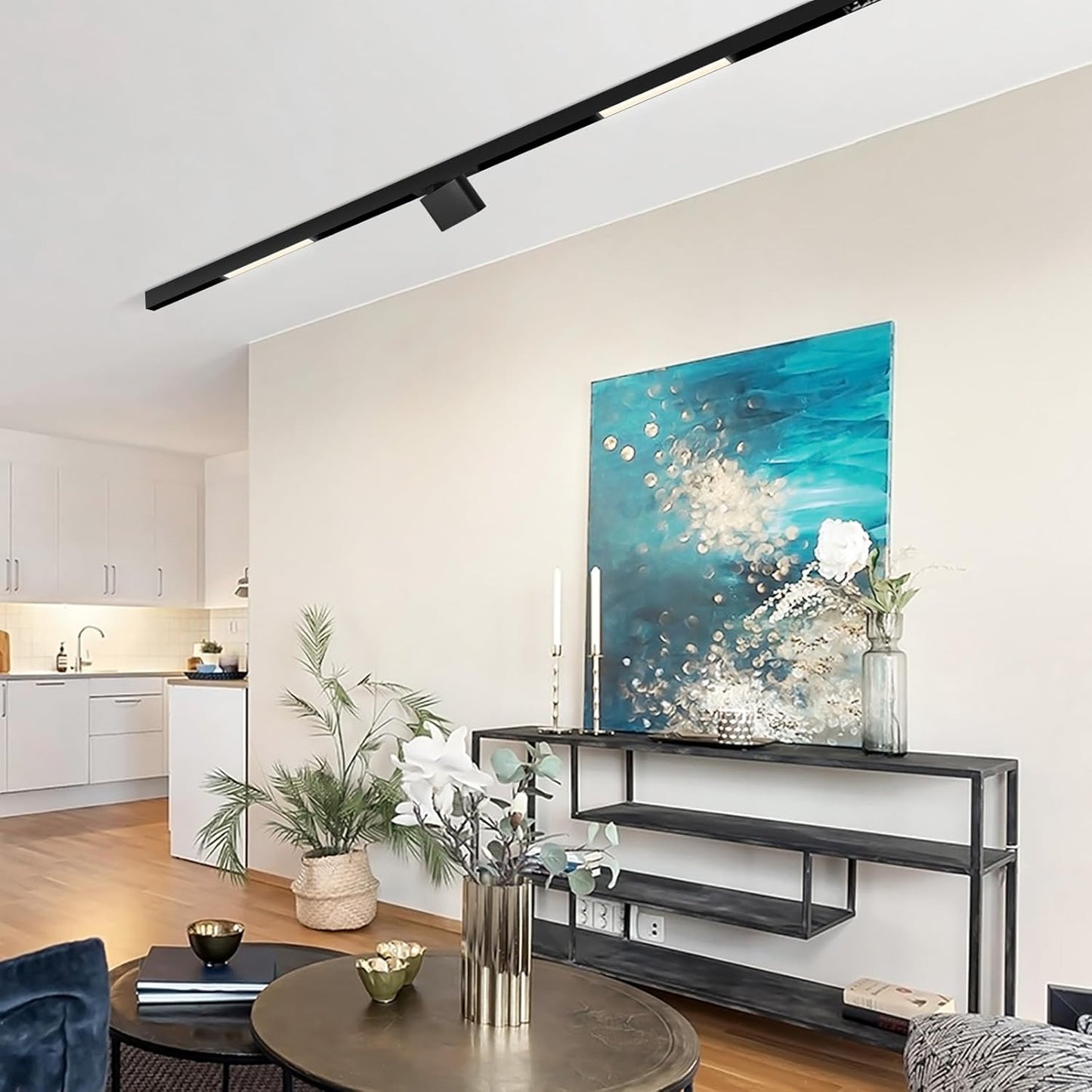 1M 4-Wire Ceiling Mounted Magnetic Track Lighting Rail