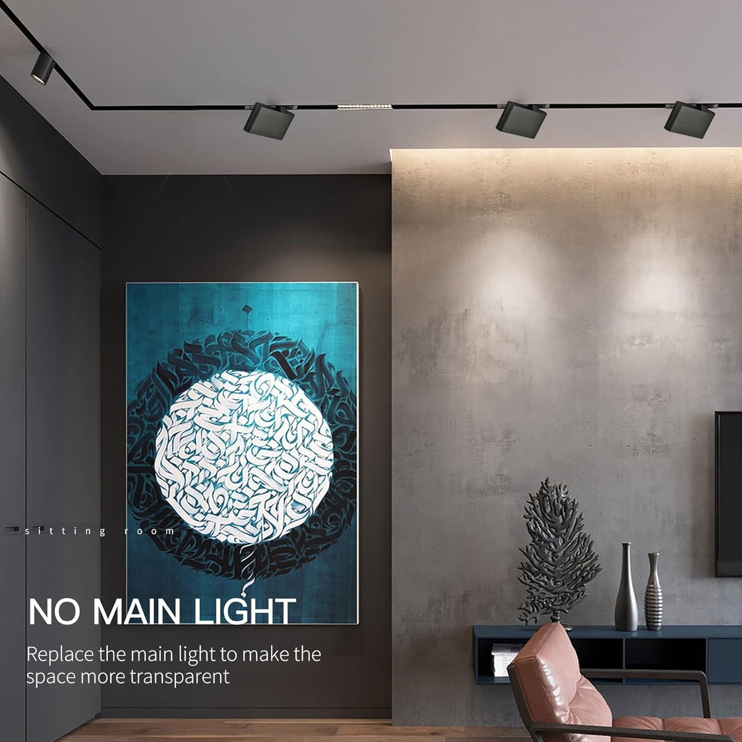 Magnetic Track Lighting Spotlight Head, Ceiling Downlight (7W/3000K)