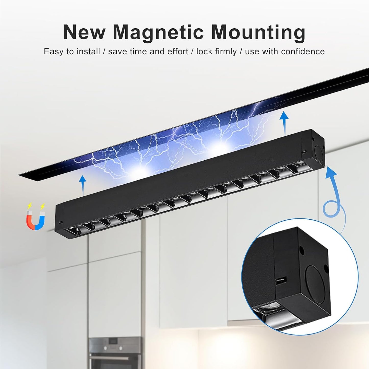 Magnetic LED Track Lighting Head (15W/3000K-Warm White)