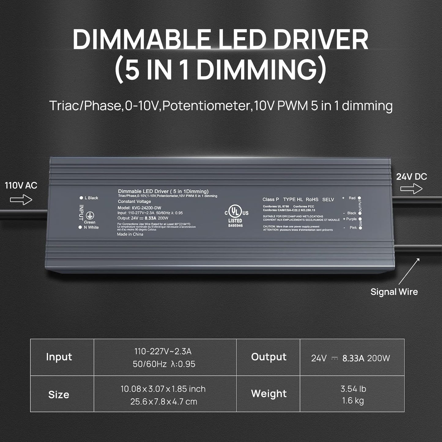 24V 200W Dimmable LED Driver