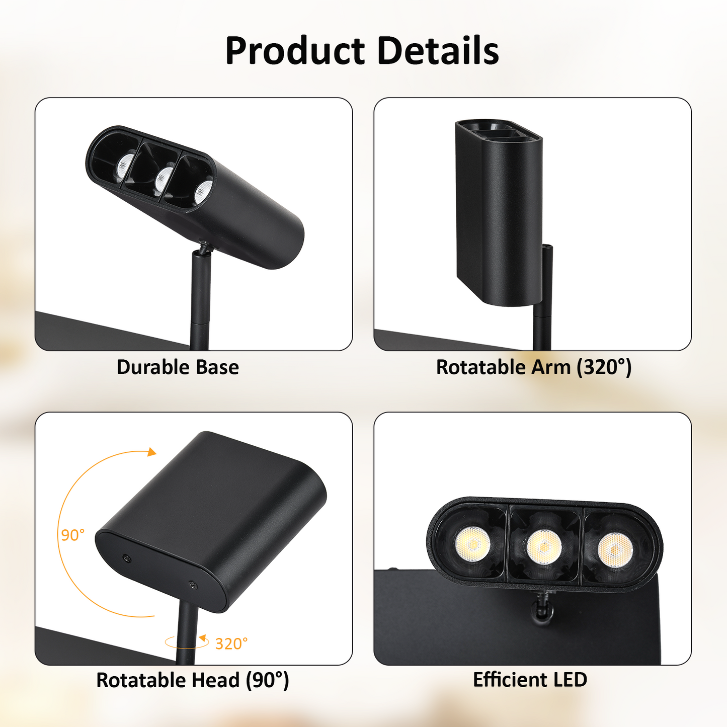 4 Light Heads Track Lighting Kit