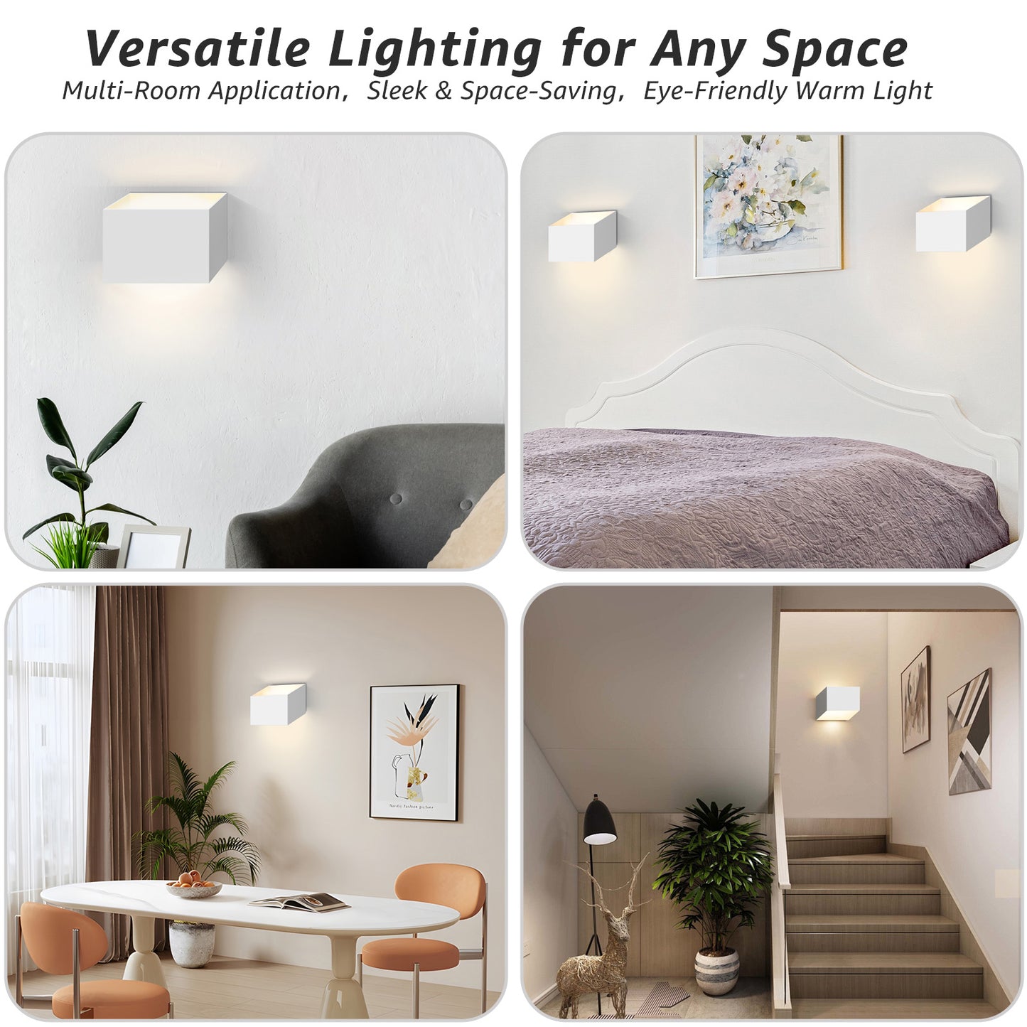Recessed Wall Light, 3000K Warm White, 7W LED Wall Lamp, IP65 Waterproof