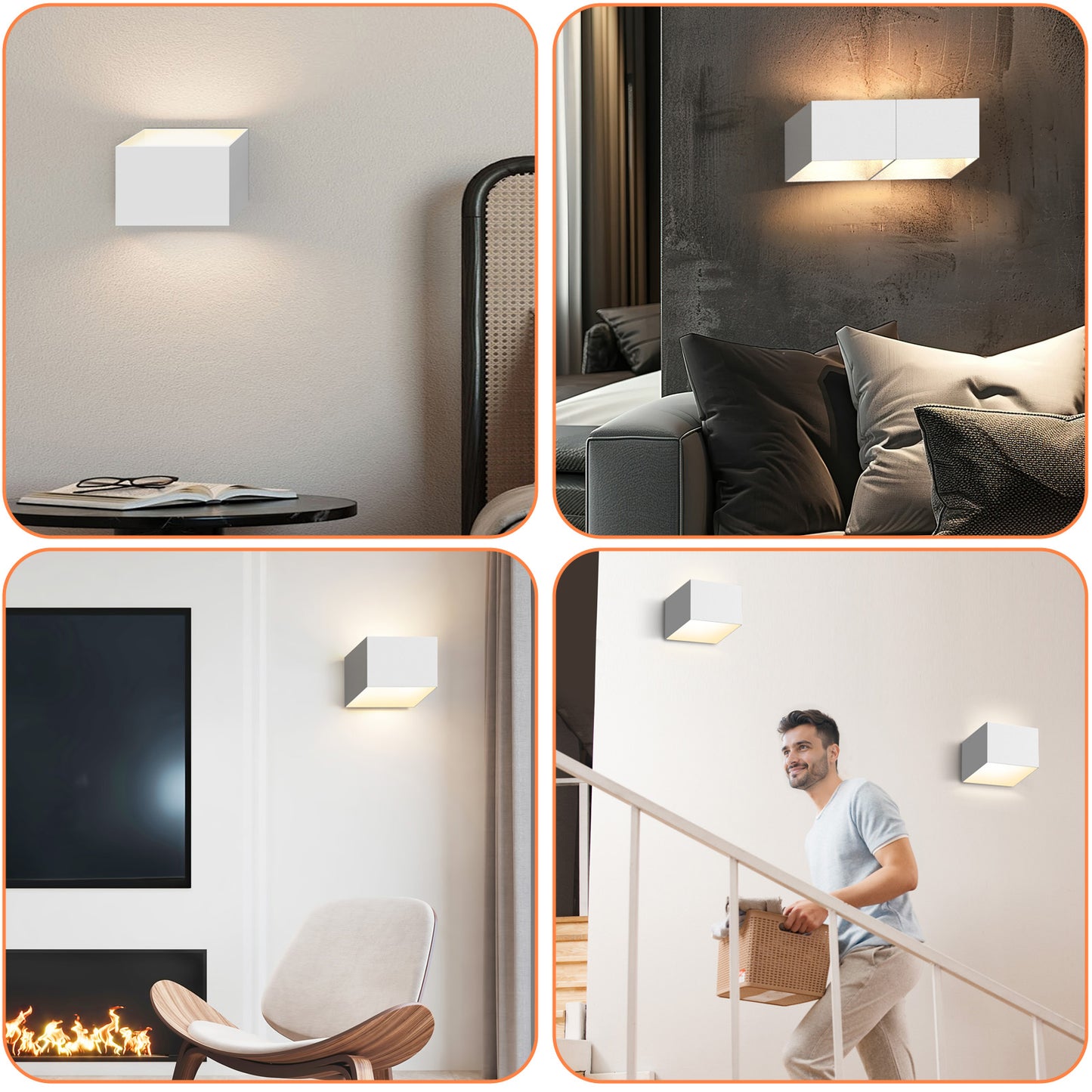 Recessed Wall Light, 3000K Warm White, 7W LED Wall Lamp, IP65 Waterproof