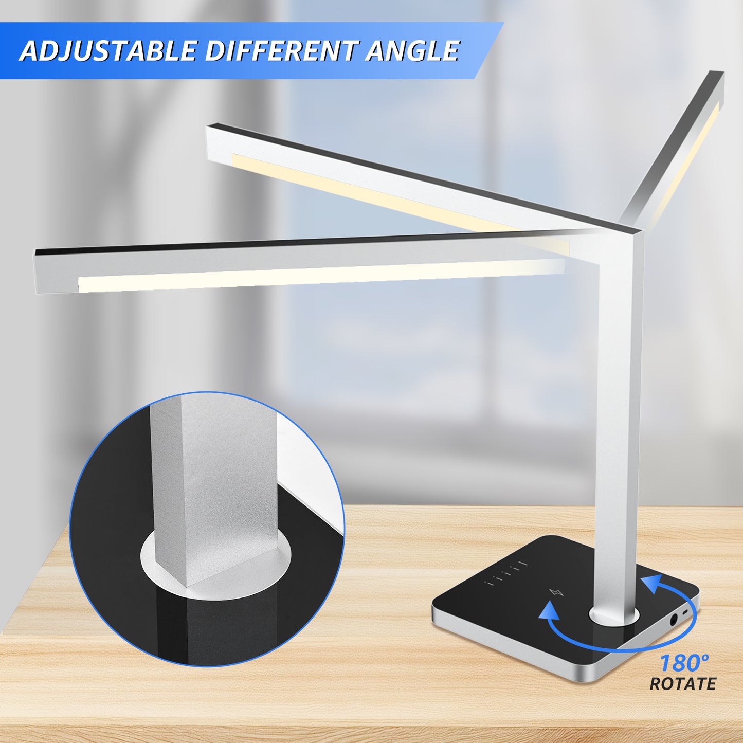 LED Desk Lamp with Wireless Charging