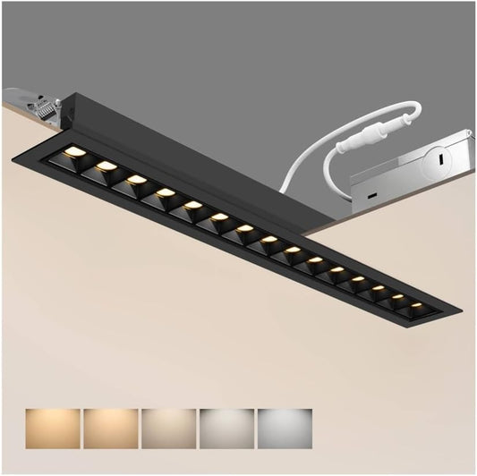 15W Recessed Adjustable Array Spotlight, CCT 3000K-6500K Downlight with Trim