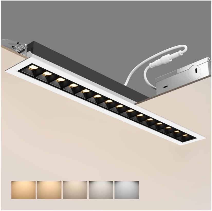 15W Recessed Adjustable Array Spotlight, CCT 3000K-6500K Downlight with Trim