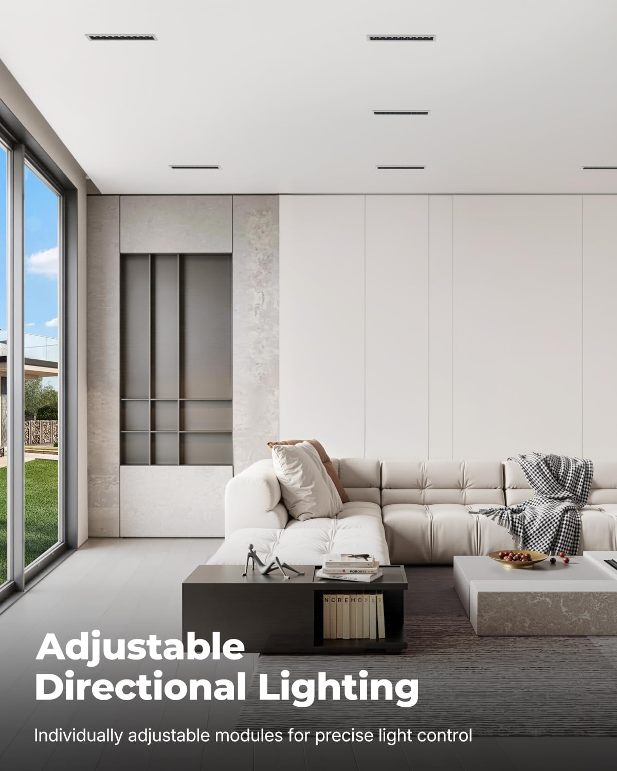 10W Recessed Linear Spotlight, CCT 3000K-6500K Downlight with Trim