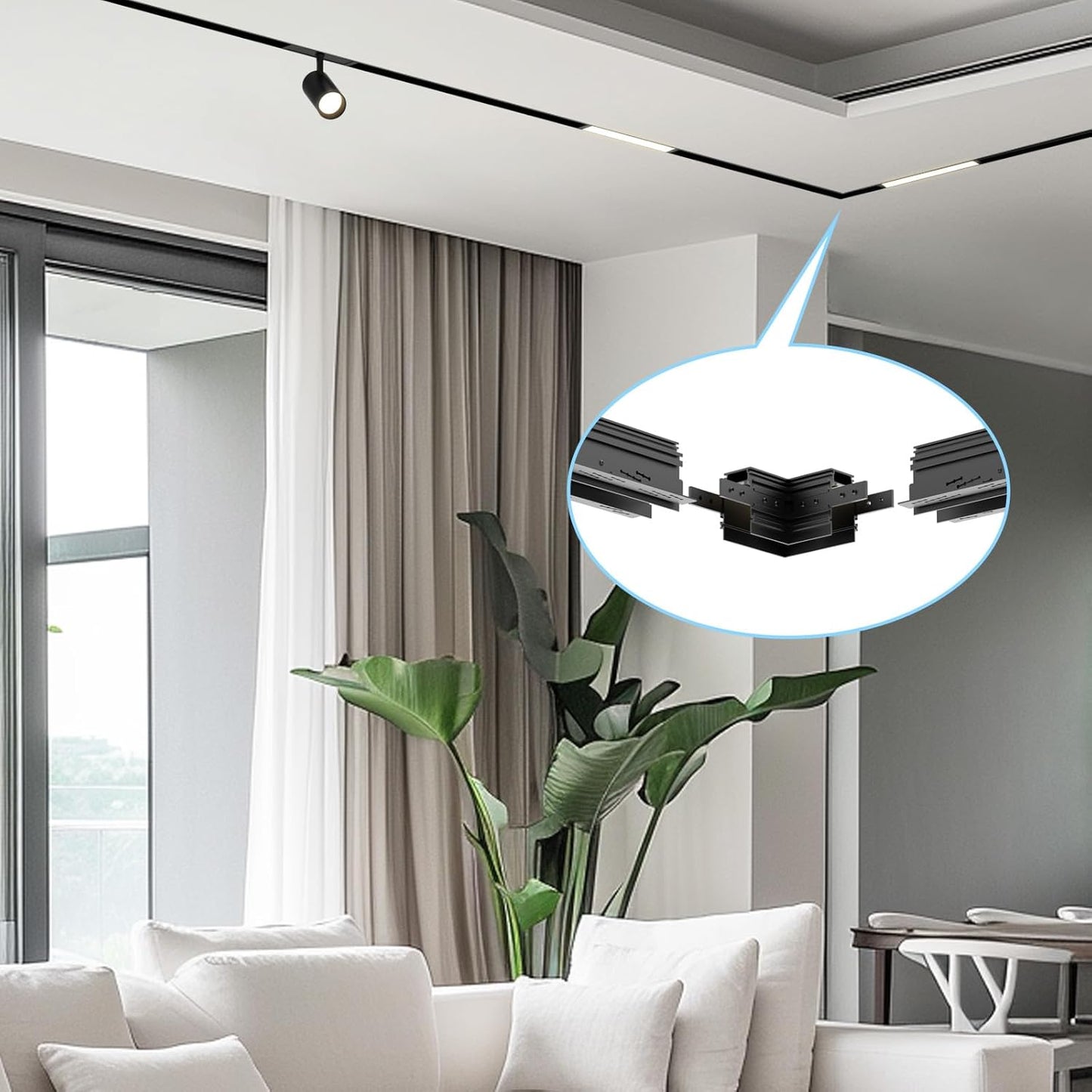 90-Degree Corner Connector for 4-Wire Magnetic Track Lighting