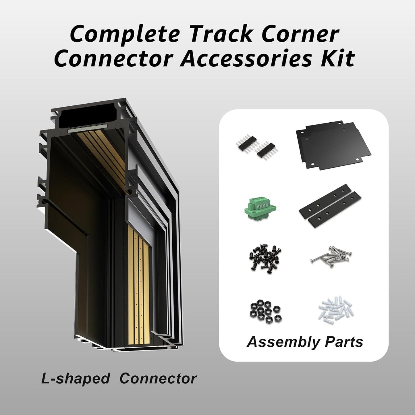Corner Connector for 4-Wire Magnetic Track Lighting, Vertical Shape Joint