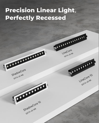 10W Recessed Linear Spotlight, CCT 3000K-6500K Downlight with Trim