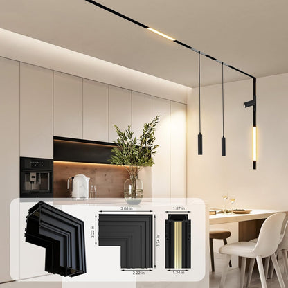 Corner Connector for 4-Wire Magnetic Track Lighting, Vertical Shape Joint