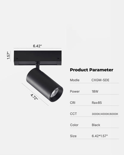 18W Dimmable Spotlight 3CCT Magnetic Track Light Head 24V