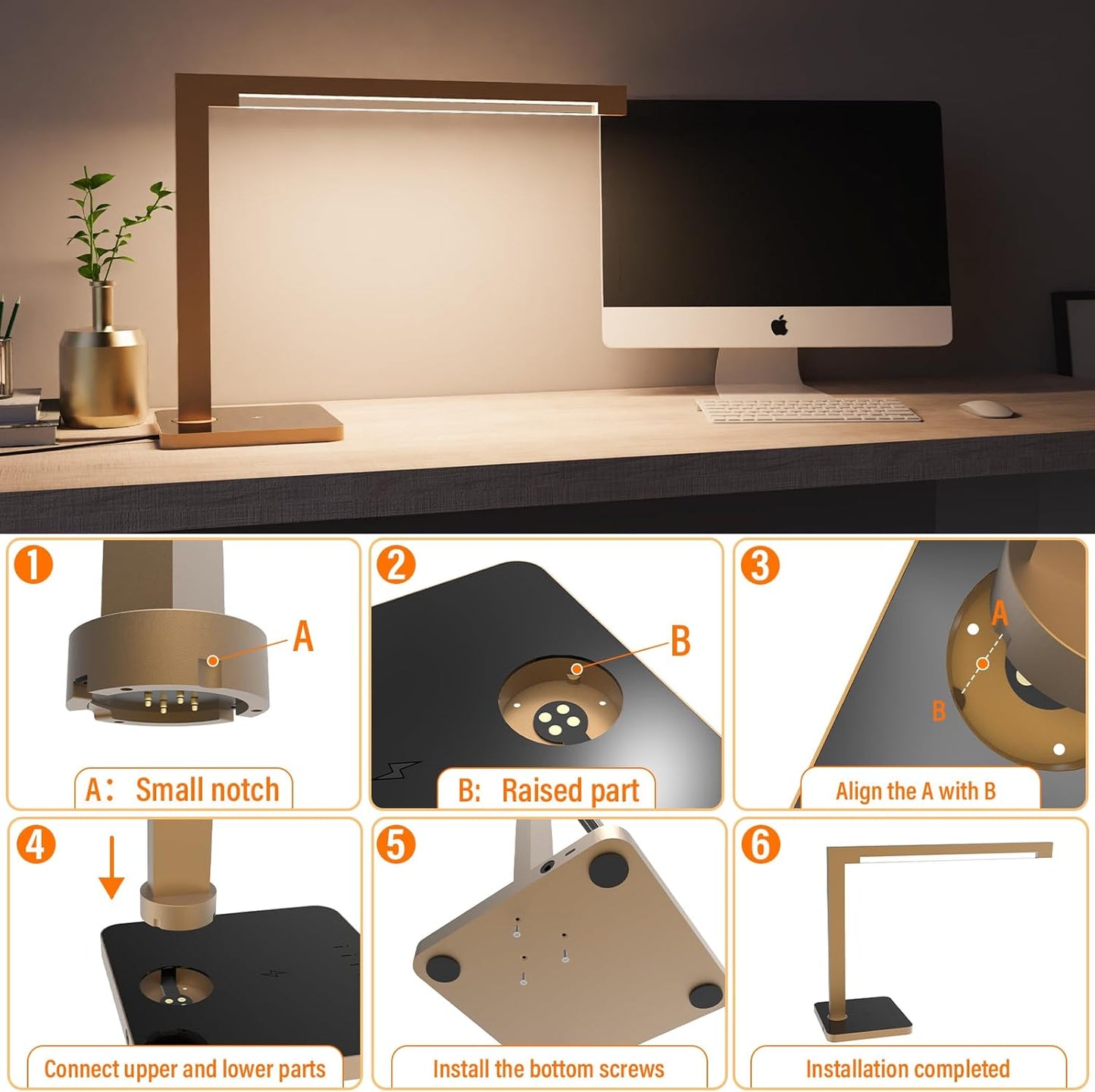 Aluminum LED Desk Lamp with Charging Station