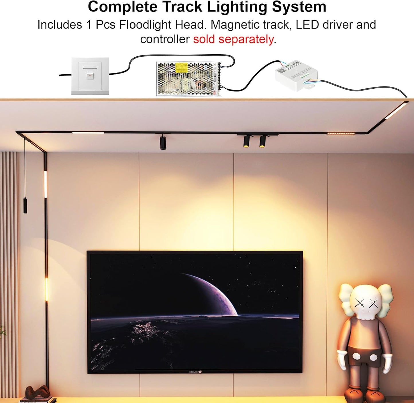 Magnetic Floodlight Track Head, 24V 15W CCT