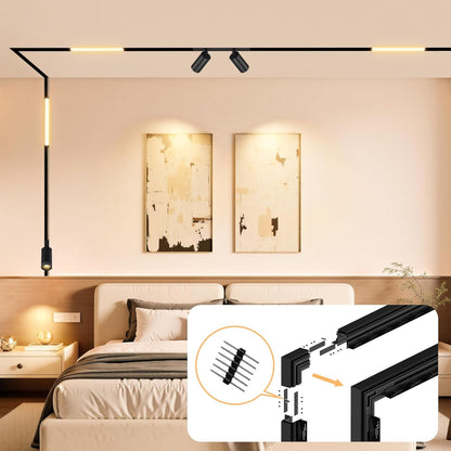 Corner Connector for 4-Wire Magnetic Track Lighting, Vertical Shape Joint