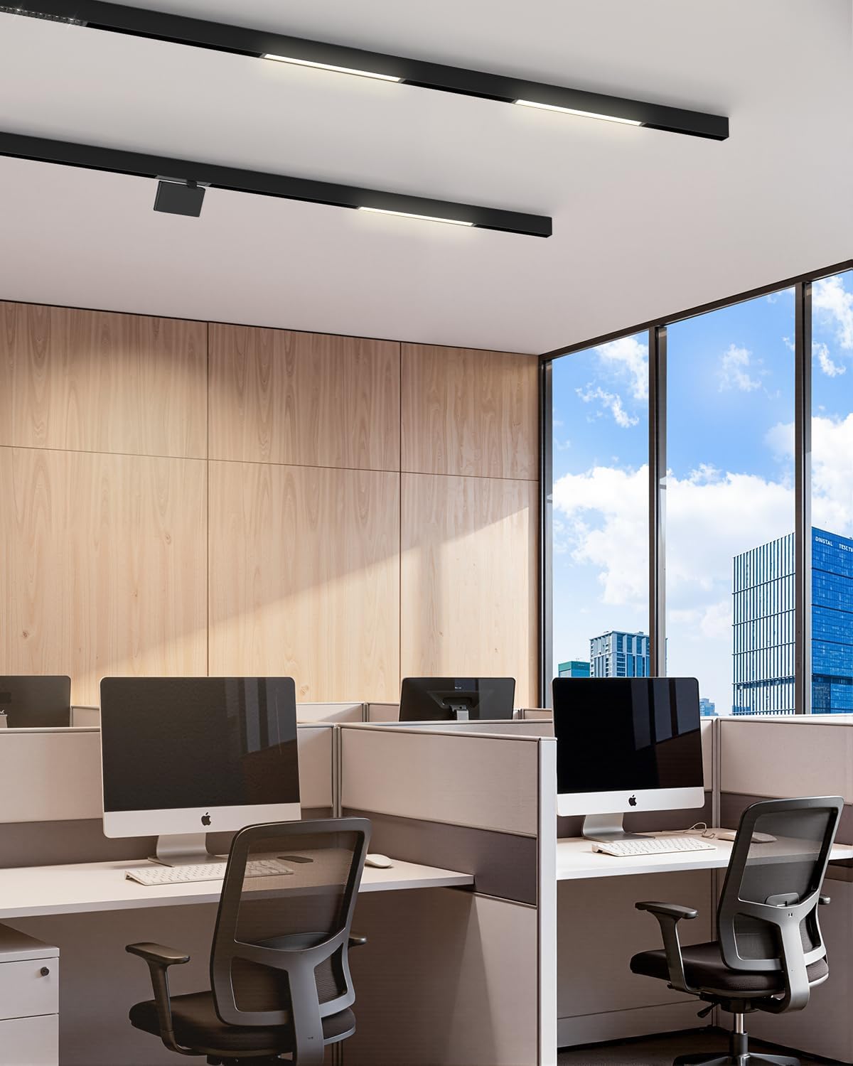 3.3FT 4-Wire Ceiling Mounted Magnetic Track Lighting Rail