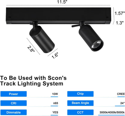 24V LED Spotlight Magnetic Track Lighting Head, Ceiling Downlight (10W/3000K)