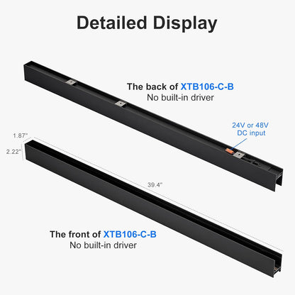 1M 4-Wire Ceiling Mounted Magnetic Track Lighting Rail