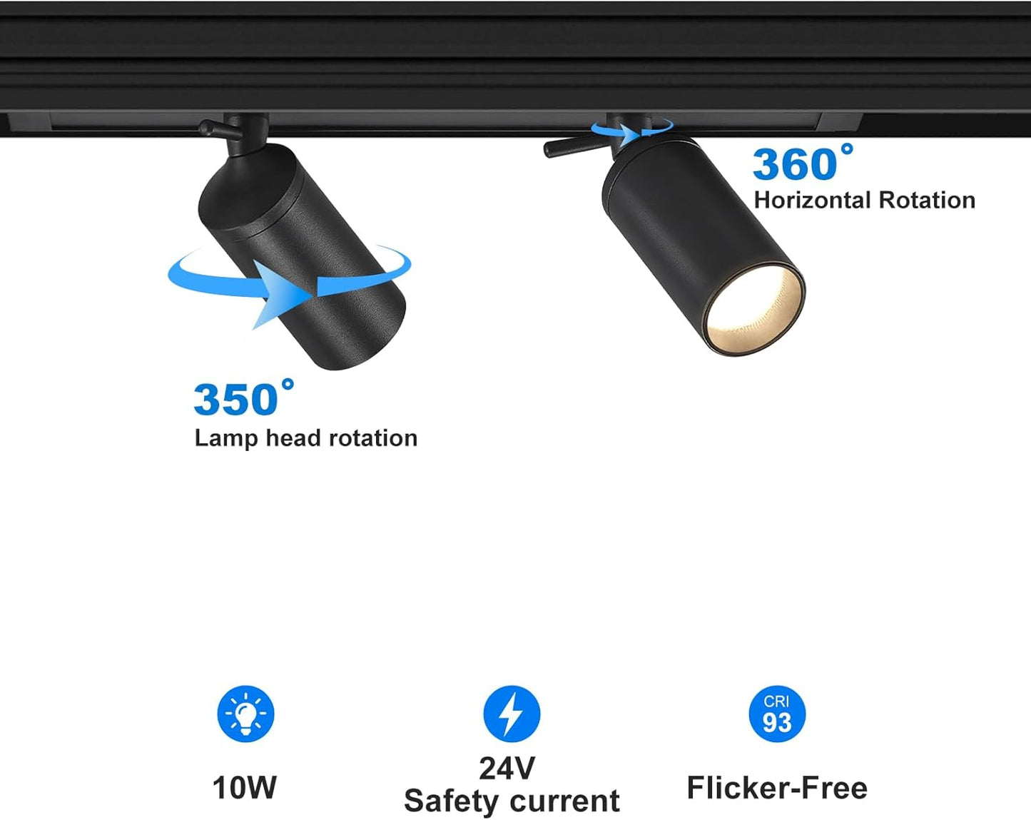 24V LED Spotlight Magnetic Track Lighting Head, Ceiling Downlight (10W/3000K)