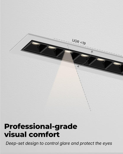 10W Recessed Linear Spotlight, CCT 3000K-6500K Downlight with Trim