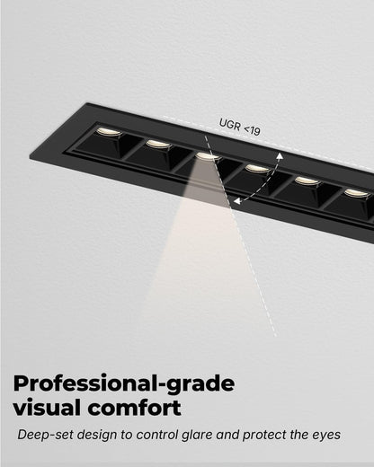 10W Recessed Linear Spotlight, CCT 3000K-6500K Downlight with Trim