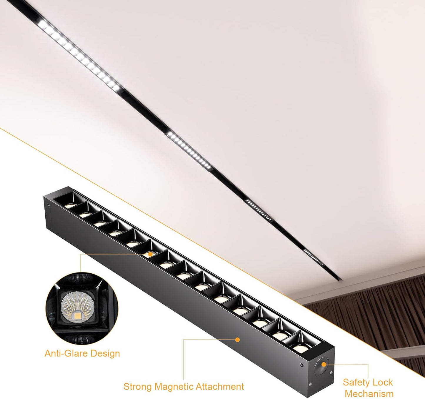 Grille Spotlight Magnetic Track Head, 24V 15W CCT