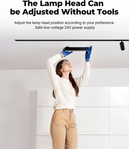 7W 3000K-6000K Magnetic Track Lighting Spotlight Head, 24V Ceiling Downlight