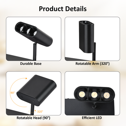 4 Light Heads Track Lighting Kit