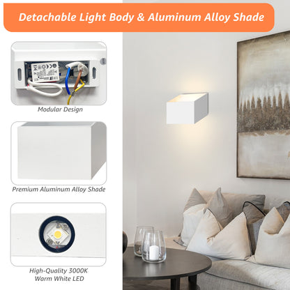 Recessed Wall Light, 3000K Warm White, 7W LED Wall Lamp, IP65 Waterproof