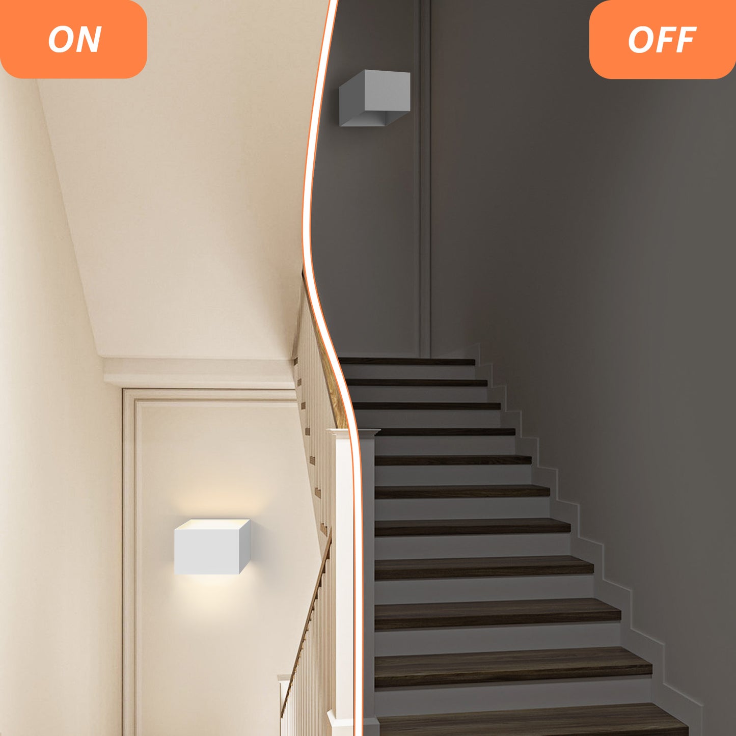 Recessed Wall Light, 3000K Warm White, 7W LED Wall Lamp, IP65 Waterproof