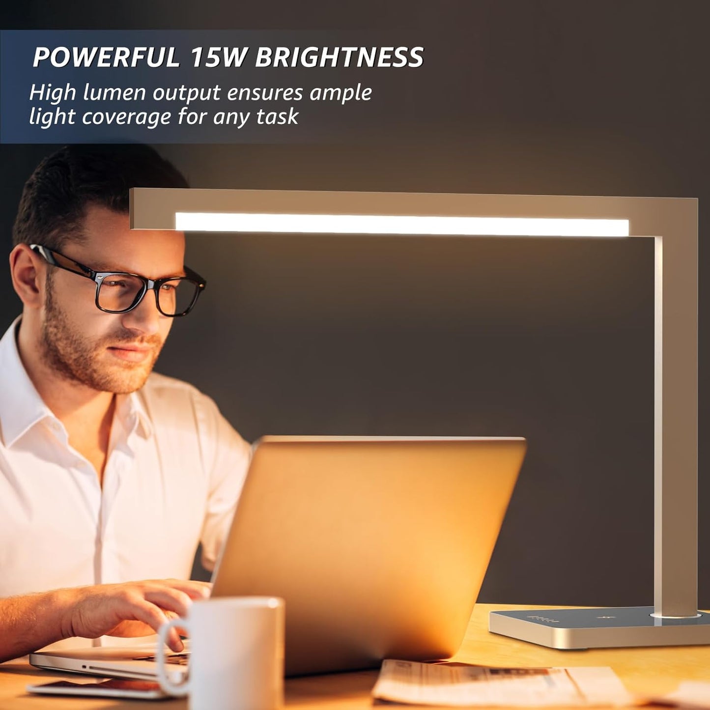 Aluminum LED Desk Lamp with Charging Station