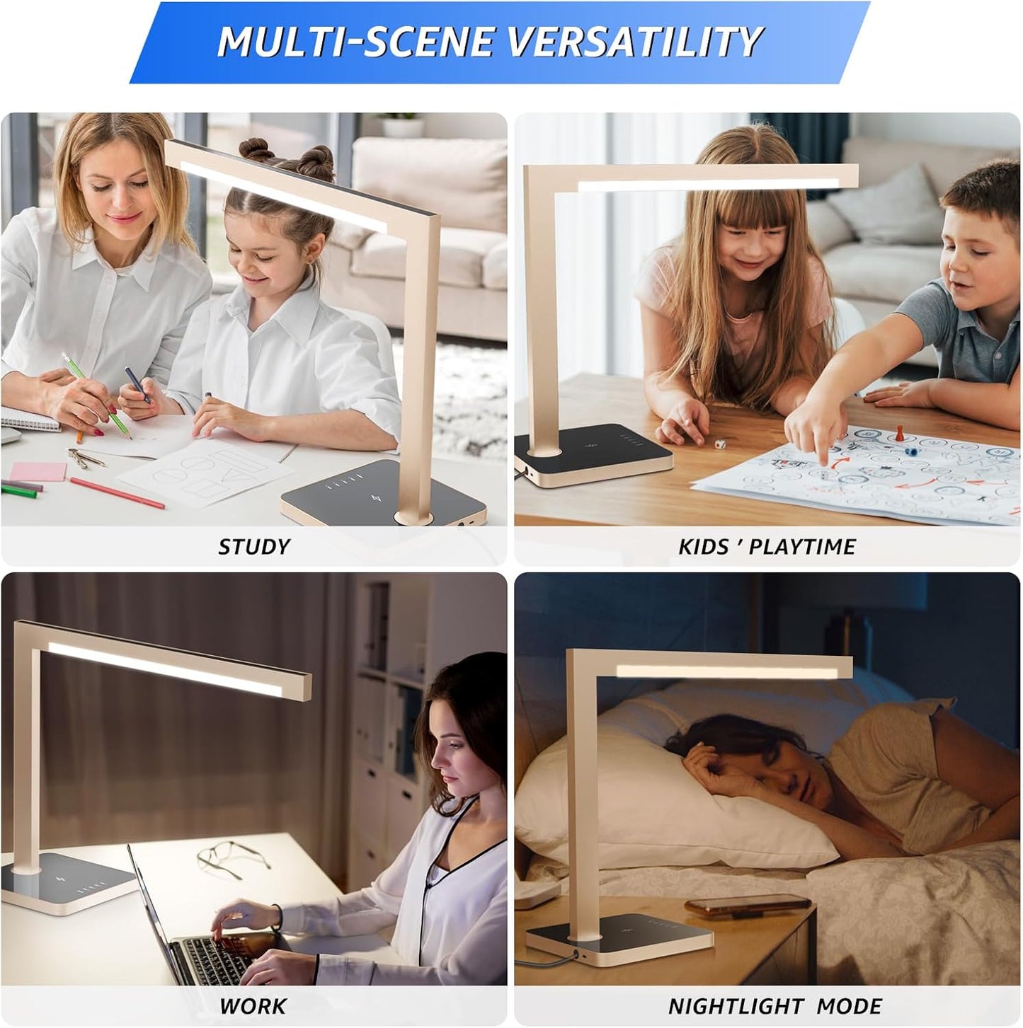 Aluminum LED Desk Lamp with Charging Station